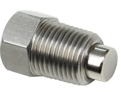 1\/8 "-27 npt rustfritt stål industrielt (eksternt hode) neodymmagnetisk oljeplugg